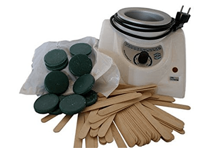 Kit d'épilation complet à la cire chaude verte cuve 800 ml