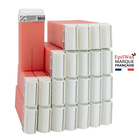Lot de 24 roll-on de cire rose pour les jambes et le corps